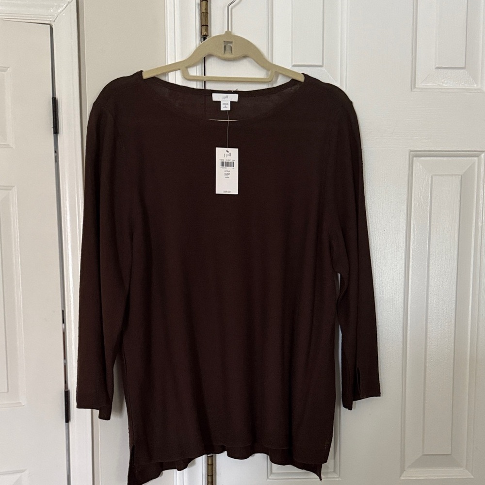 J. Jill Deep Brown Long Sleeve Top